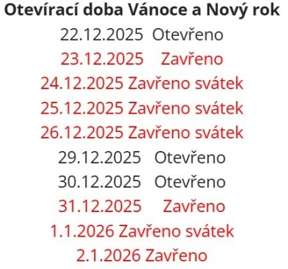 Pracovná doba počas sviatkov