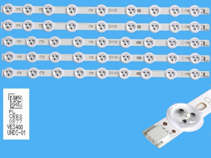 LED podsvit 355mm sada Vestel 23287960 s 5 páskami VES400UNDS-01