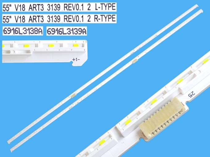 LED podsvietenie EDGE 604mm sada LG 2 kusy 66 LED 6916L3138A 6916L3139A pre 55" V18 ART3