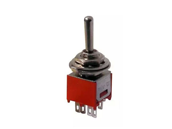 Páčkový prepínač 3 polohy 6pin ON-OFF-ON mini