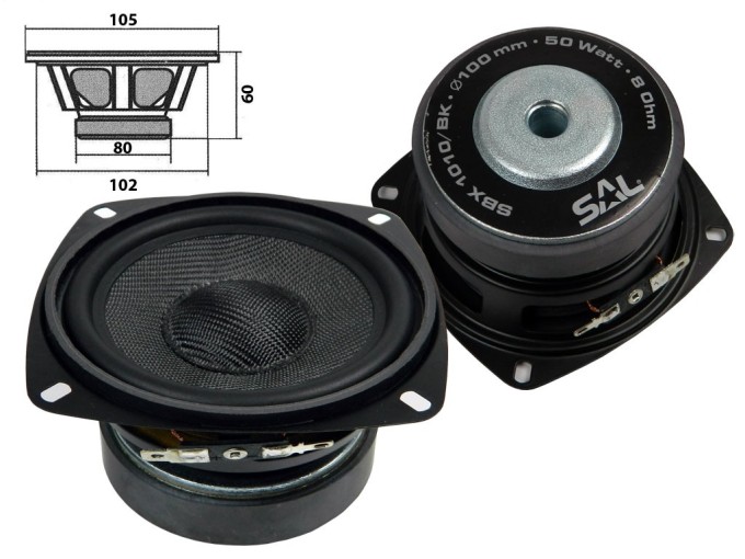 Reproduktor SAL SBX1010/BK 8 Ohm 50W Stredobasový