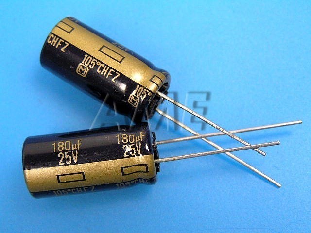 180uF 25V 105°C Panasonic HFZ Elektrolytický Kondenzátor Low ESR