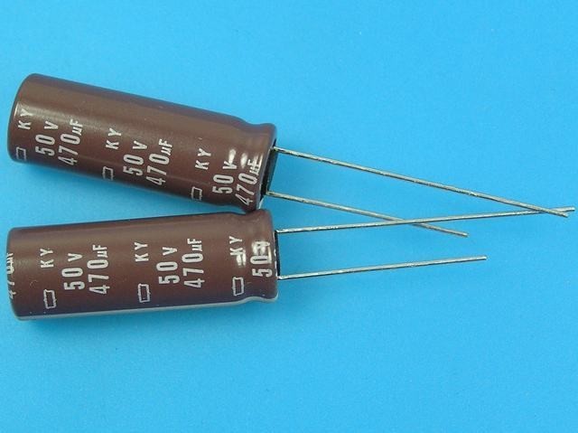 Kondenzátor elektrolytický 470uF/50V - 105°C Nippon KY, nízka impedance, dlhá životnosť
