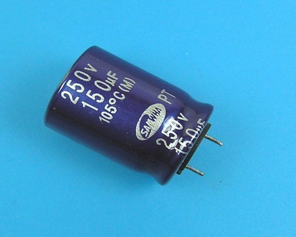 150uF/250V 105°C Samwha PT Elektrolytický Kondenzátor