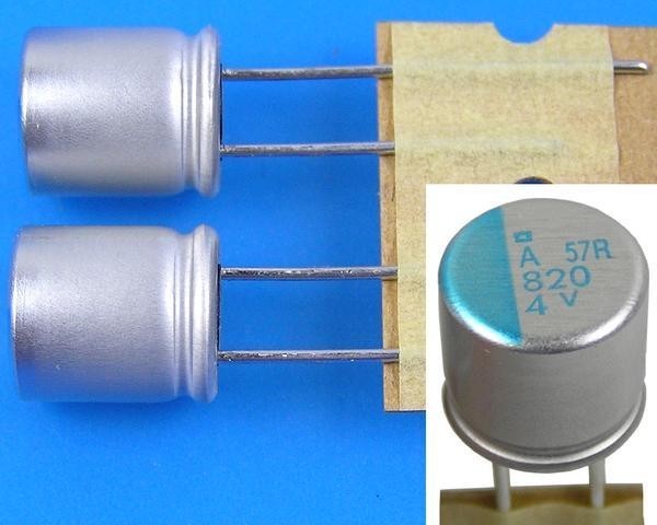 820uF/4V - 105°C Nippon PSA Elektrolytický Polymerový Kondenzátor