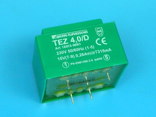 Sieťový transformátor 230V / 15V - 4VA pre plošné spoje