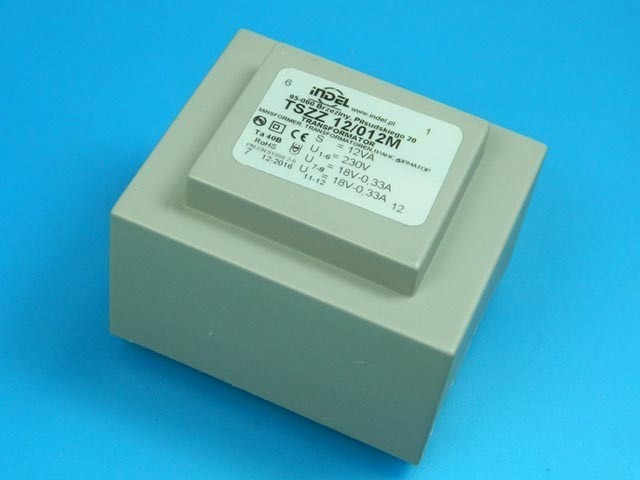 Sieťový transformátor 230V / 2x18V - 12VA INDEL TSZZ10/2x18V