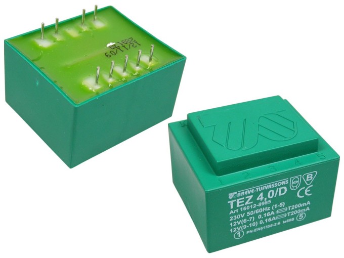 Sieťový transformátor 230V / 2x12V - 4VA pre plošné spoje