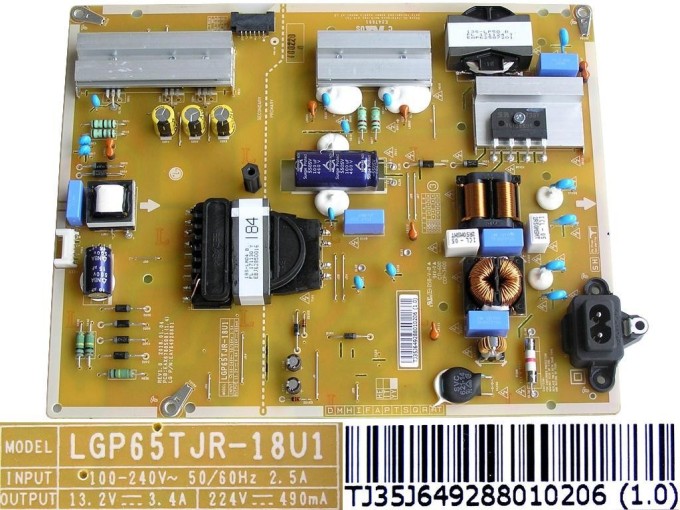 LCD zdroj EAY64928801 pre TV LG 65" - Power Supply LGP65TJR-18U1