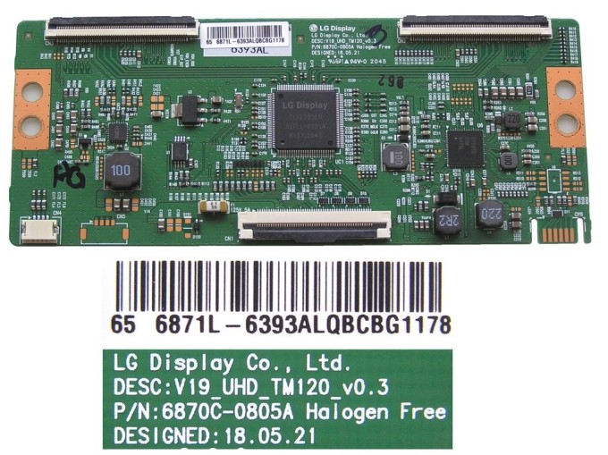 LCD T-CON modul 6870C-0805A V19_UHD_TM120_V0.3 6871L-6393A