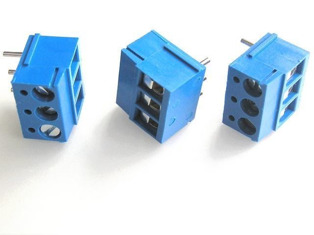 Bočná riadková svorkovnica 3 póly RM=5mm modrá TB-5.0-K-3P1-BL