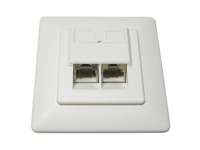 Zásuvka RJ45 2x8/8 LSA pre zapustenú montáž CAT5e