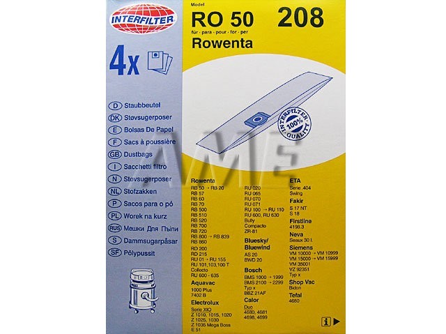 Sáčky do vysávača ROWENTA R4 - Sada 4 ks
