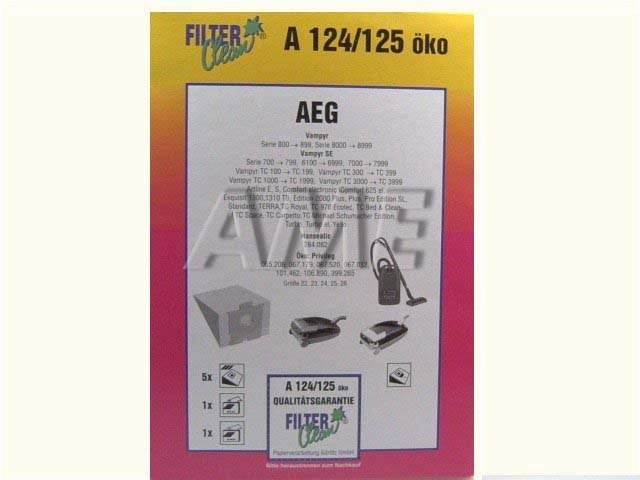 Sáčky do vysávače AEG A124-OKO / 125-OKO - Sada 5 kusov s motorom a mikro filtrom