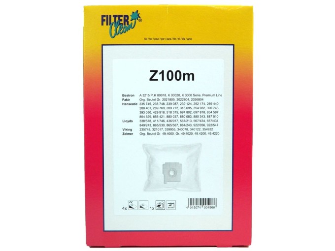 Trojvrstvové sáčky do vysávača ZELMER Z-Uni-1m - sada 4 ks + motorový filter