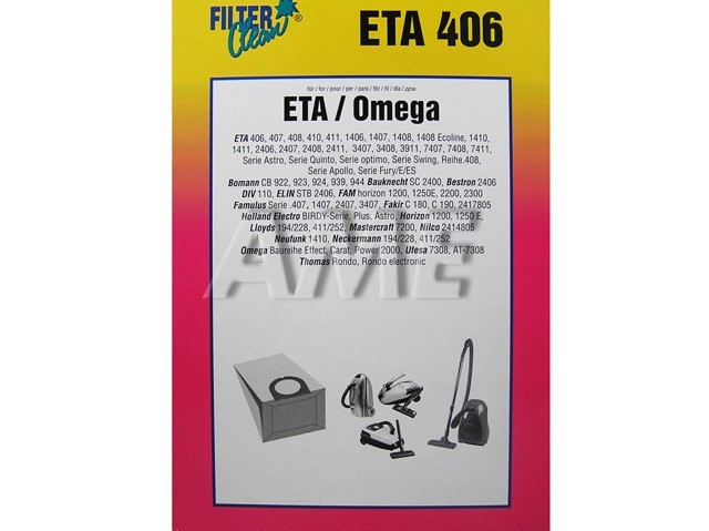 Sáčky do vysávače ETA 406, 407, 408, 410, 411 a ďalších - DL28