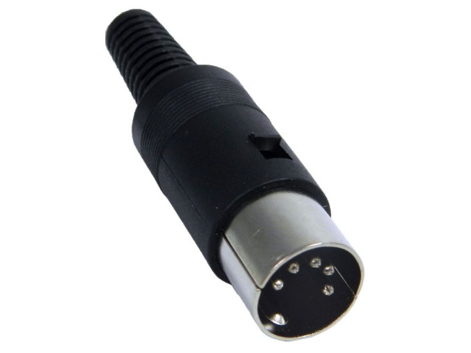 DIN 5kolíkový kábelový repro konektor samec