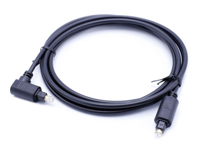 Optický kábel TOSLINK 2m s 90° ohybom