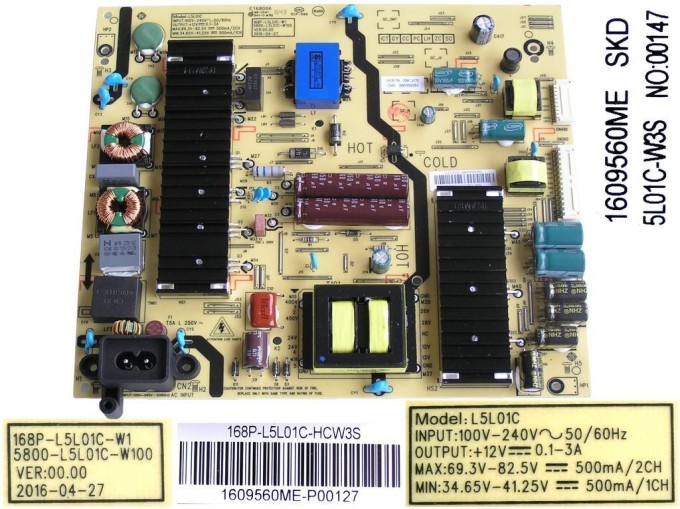 LCD Power Supply Modul 168P-L5L01C-W1 / 168P-L5L01C-HCW3S