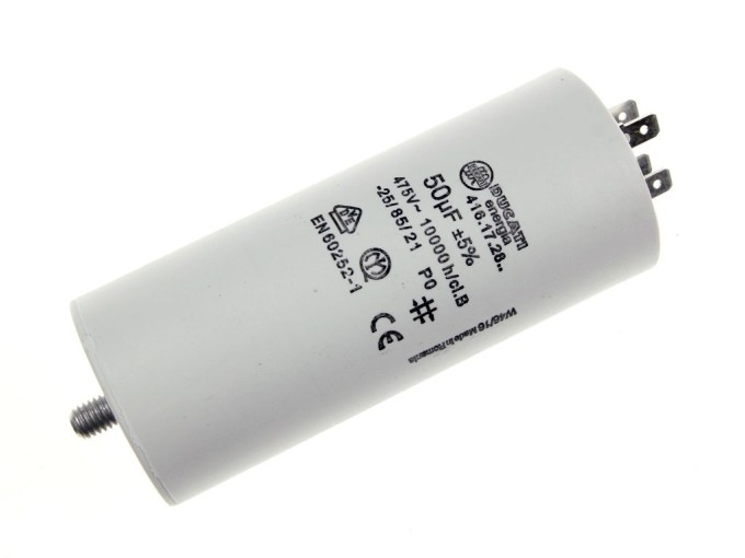 Rozbehový kondenzátor 50uF 425V / 475V DUCATI s konektormi