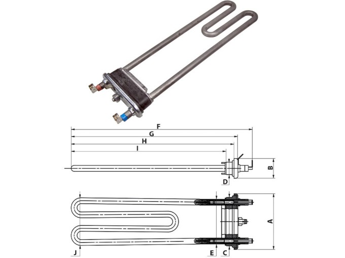Topné teleso práčky Candy 92987213, 1950W