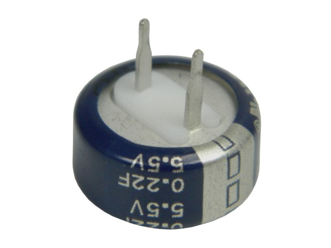 Kondenzátor pamäťový 0.22F / 5.5V THT