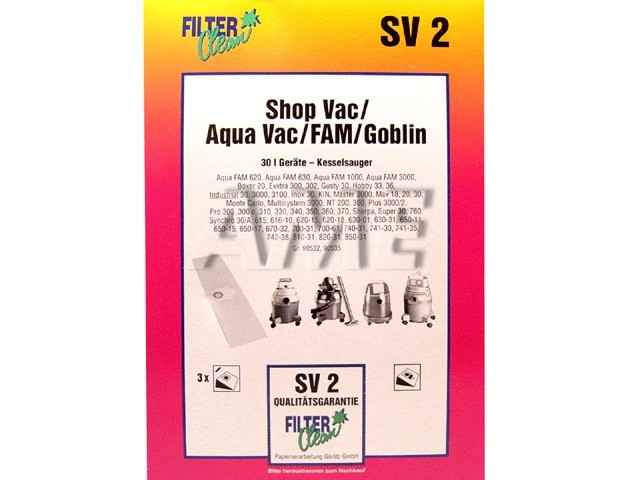 Sáčky do vysávača Aqua Vac, FAM, Goblin - SV2, 3ks + 1ks micro filtr