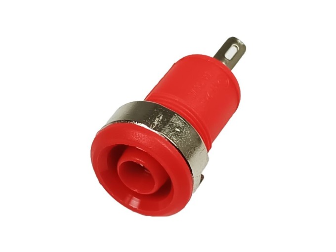 Panelová zdířka 10A červená BC-124/R