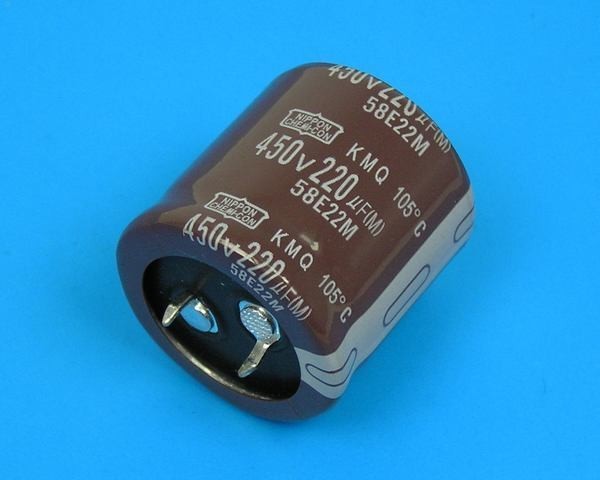 Nippon KMQ 220uF/450V Elektrolytický Kondenzátor 105°C