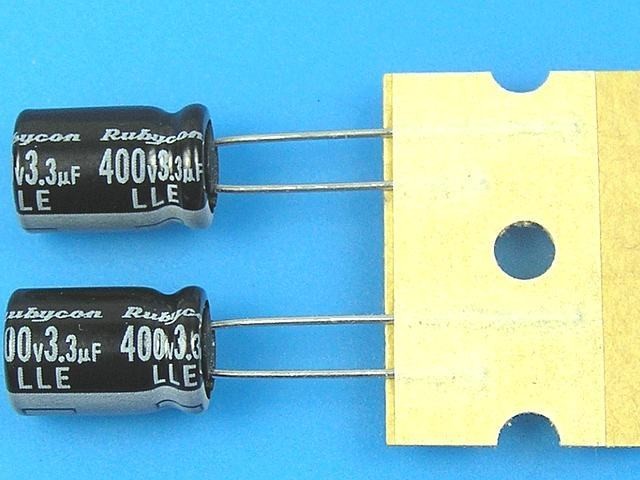 Kondenzátor elektrolytický Rubycon LLE 3,3uF/400V 105°C long life