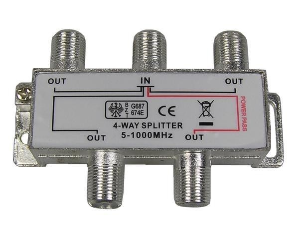 Anténny rozbočovač TV 4 výstupy 1xDC pass RO11