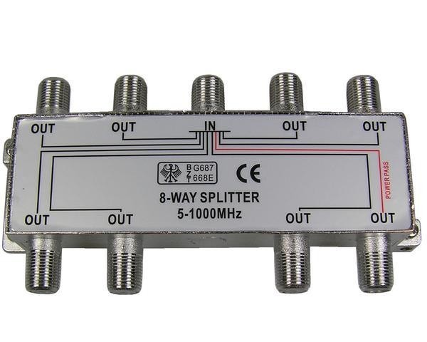 Anténny rozbočovač TV 8 výstupov 1xDC pass RO13