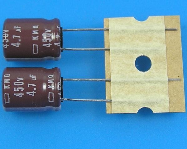 Kondenzátor elektrolytický 4,7uF/450V 105°C Nippon KMQ