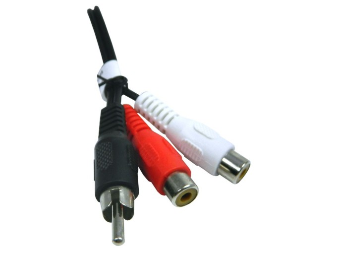 CINCH redukcia mono/stereo 0.2m samec na 2x samicu