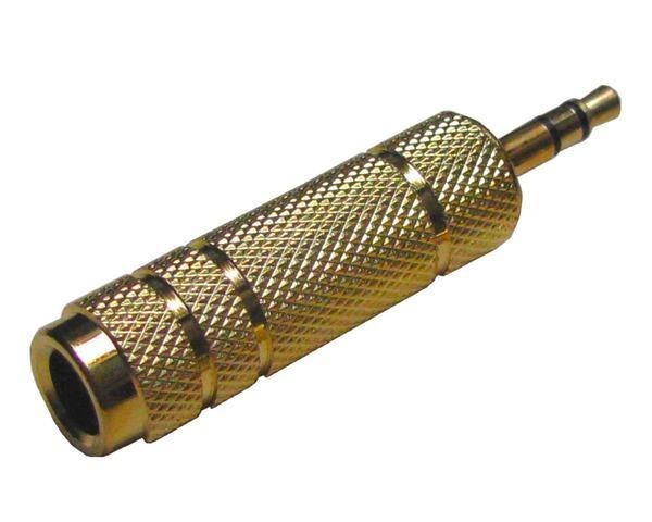 Redukcia Jack 3.5mm na 6.3mm - Celokovová, Pozlátená
