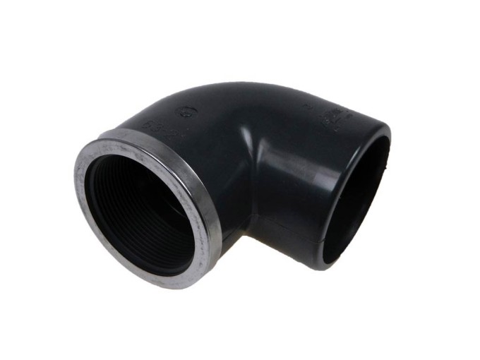 Koleno 90° PVC s vnútorným závitom a kovovým krúžkom 40 mm 11/4"