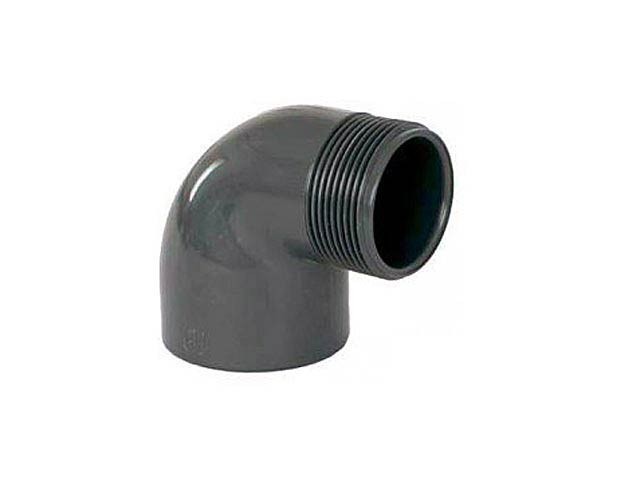 Koleno 90° PVC lepenia s vonkajším závitom 50 mm x 1 1/2"