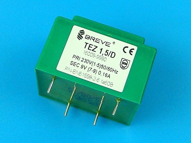 Sieťový transformátor 230V / 9V - 1.5VA pre plošné spoje