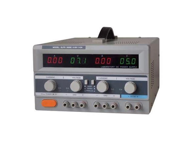 Laboratórny zdroj Geti GLPS 3005E 2x0-30V/0-5A + 5V/3A