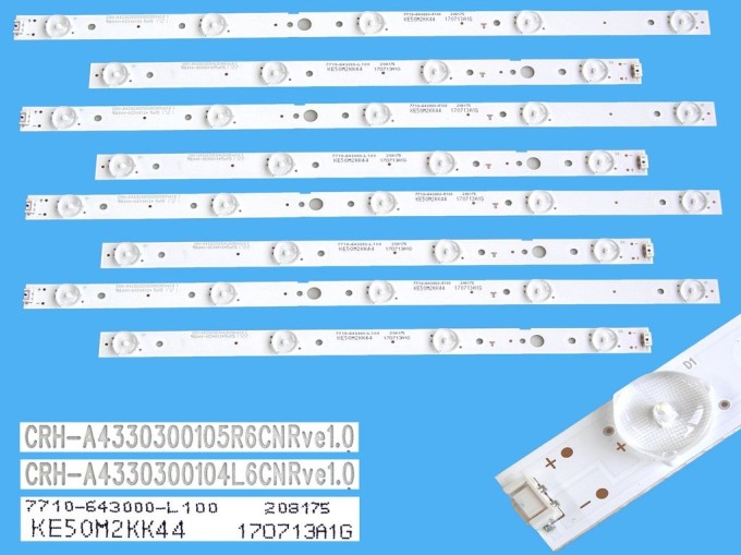 LED podsvit sada LG 43UJ KE80M2KK44 - 8 pásikov DLED TOTAL ARRAY CRH-A4330300104L6CNRve1.0 + CRH-A4330300105R6CNRve1.0