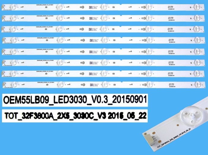 LED podsvit 570mm sada pre TV Thomson 55LB09 - 8 pásikov