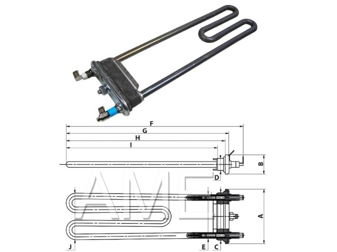 Topné teleso práčky INDESIT C00055306