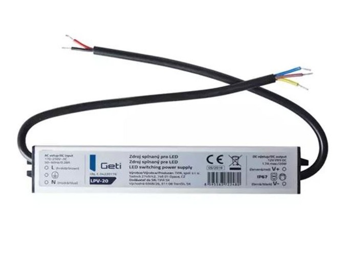 LED napájač 20W 12V 1.7A Geti LPV-20