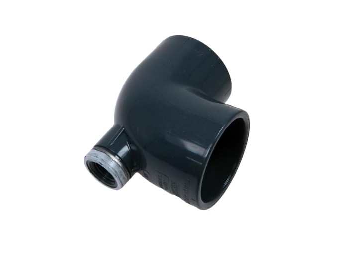 Koleno 90° PVC 63 mm s horným vývodom a závitom 1/2"