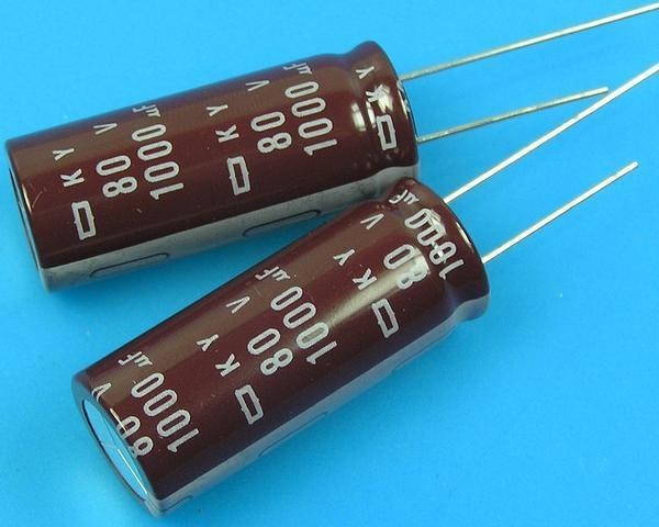 Kondenzátor elektrolytický 1000uF/80V Nippon KY - nízka impedance, dlhá životnosť