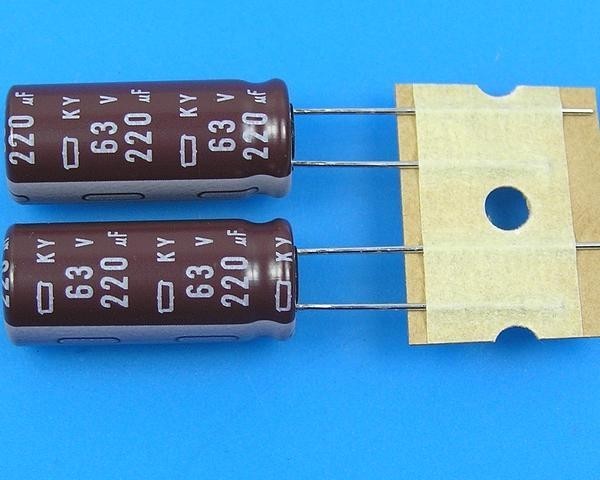 220uF/63V Nippon KY Elektrolytický Kondenzátor Low ESR