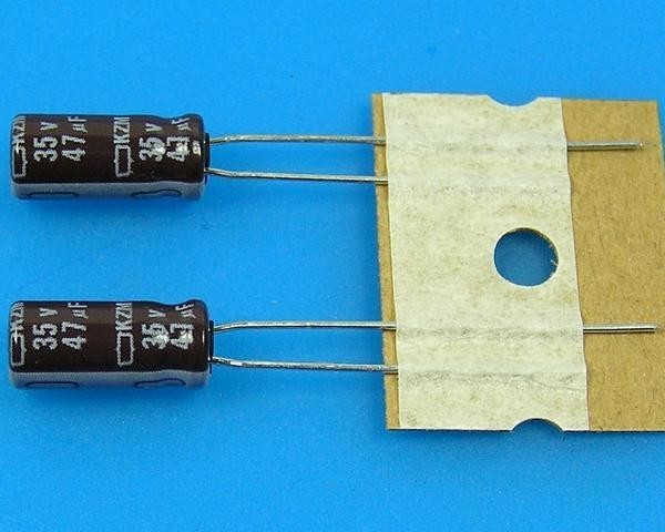 Nippon KZM 47uF/35V Elektrolytický Kondenzátor, 105°C, Nízka Impedance