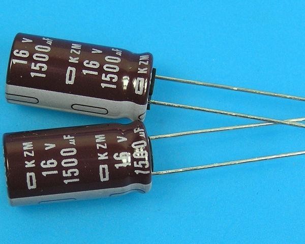 Kondenzátor elektrolytický 1500uF/16V Nippon KZM - 105°C