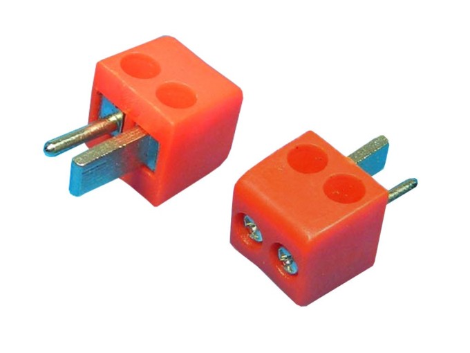 Ohnutý červený DIN konektor pre reproduktory - samec