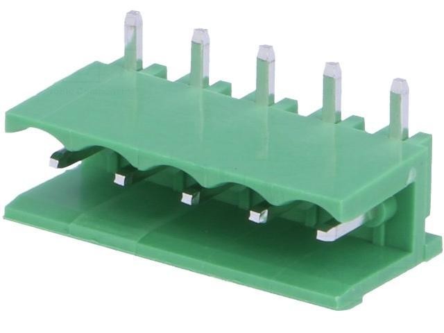 Svorkovnica rozpojovacia do plošného spoja Male 5 pólov zelená TBG-5-KB-5P/GN